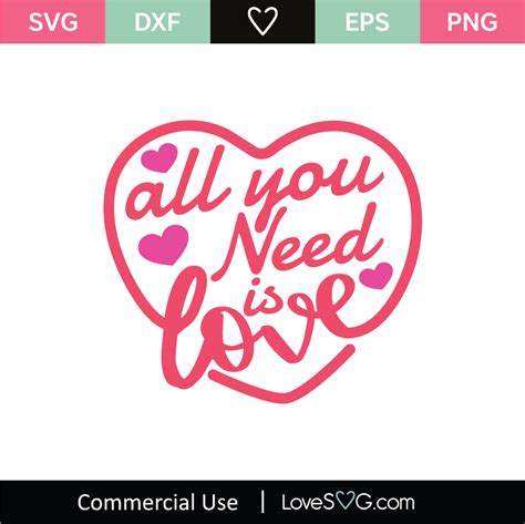 All You Need Is Love SVG Cut File Lovesvg