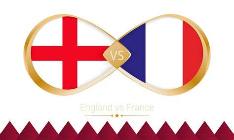 England versus France golden icon for Football 2022 match, Quarter ...