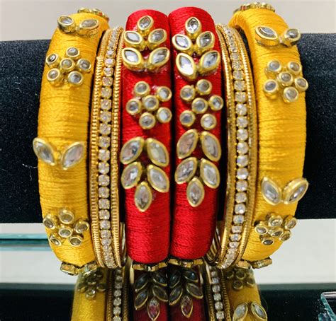 Indian Silk Thread Bangles Set Bridal Wedding Collection Etsy