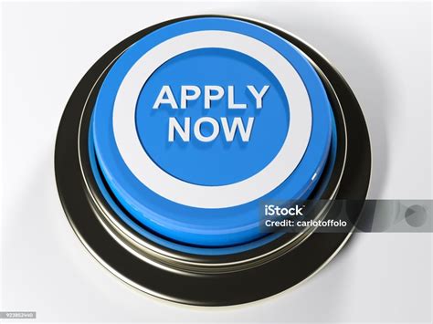 apply  blue push button  rendering stock photo  image
