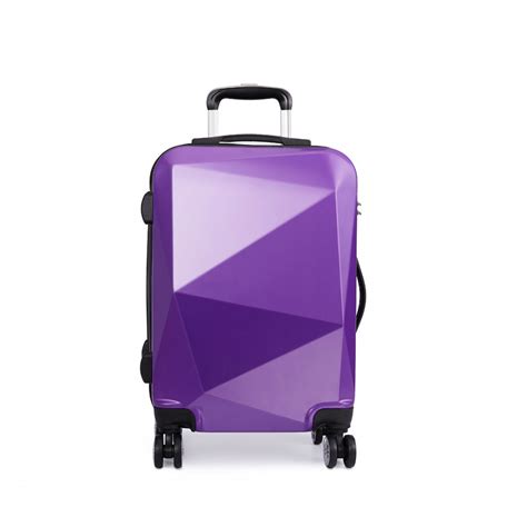 K6671l Kono Hard Shell Suitcase Diamond Design 20 Inch Luggage Purple