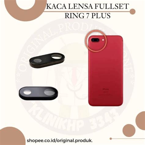 Jual KACA LENSA KAMERA BELAKANG 7 PLUS FULLSET RING COPOTAN ORIGINAL