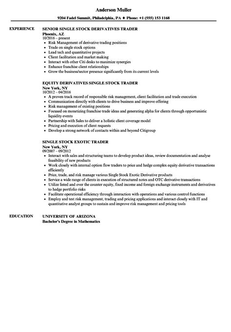 Stock Trader Resume Samples Velvet Jobs