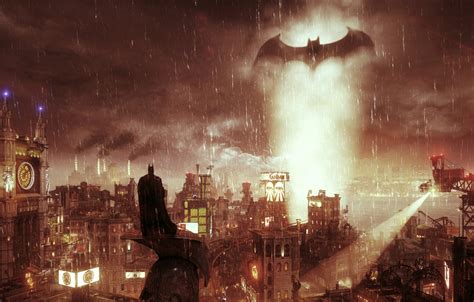 Wallpaper Night, The city, Light, Rain, Costume, Building, Hero, Cloak ...