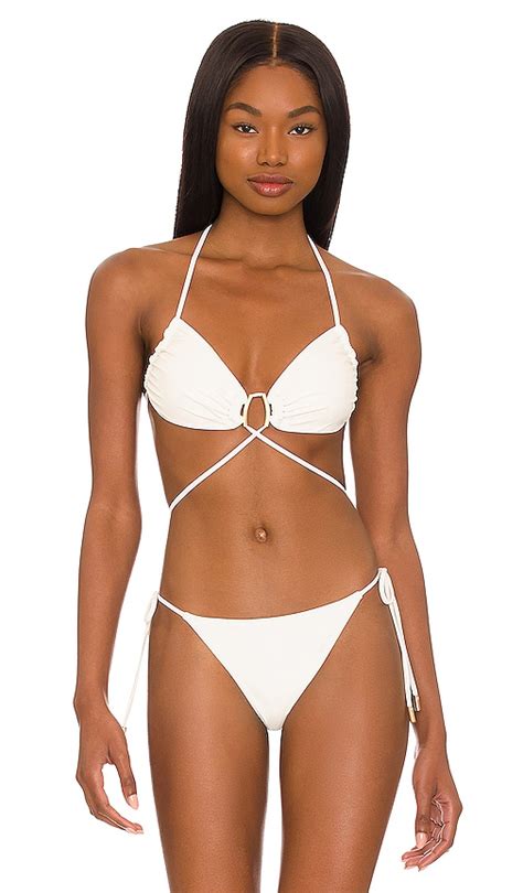 Cult Gaia Liana Bikini Top In Off White Revolve