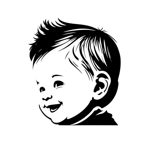 Sweet little boy with a big smile. Adorable vector illustration perfect for children's book ...