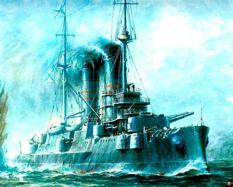 Russian Pre Dreadnought Battleship Slava Schlachtschiff Russische