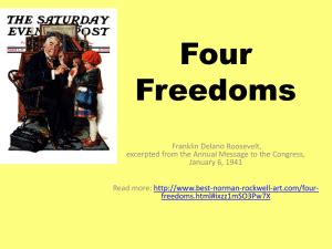 FDR's Four Freedoms Speech Analysis FOUR FREEDOM SPEECH