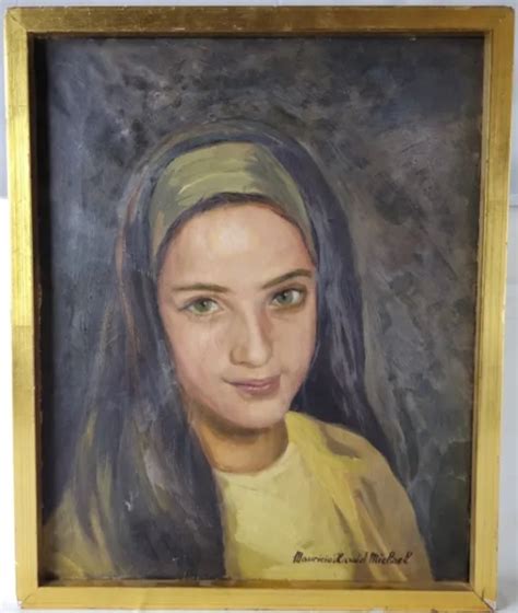 Tableau Ancien Huile Sur Toile Portrait De Jeune Femme Xxème Eur 350