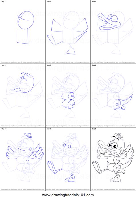 How To Draw Duck From Wordworld Printable Drawing Sheet By