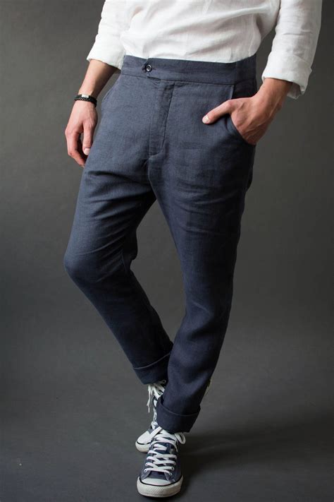 Mens Linen Trouserpants T For Man Mens Trousersmens Tailored