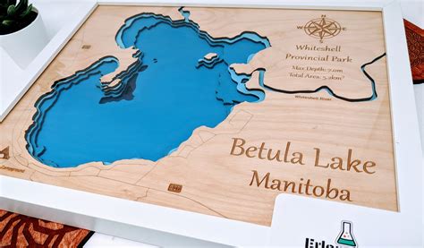 Betula Lake Whiteshell Manitoba Bathymetric Map Erlenmeyer Designs Science Design