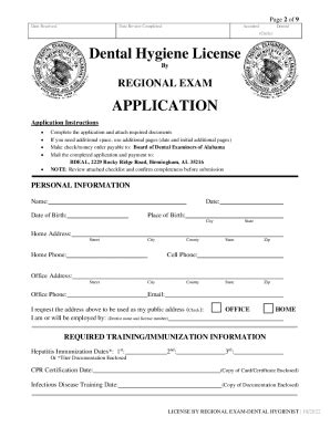 Fillable Online Thank You For Your Interest In Applying For Dental