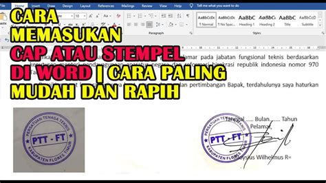 Cara Memasukan CAP ATAU STEMPEL Di Word CARA PALING MUDAH DAN RAPIH