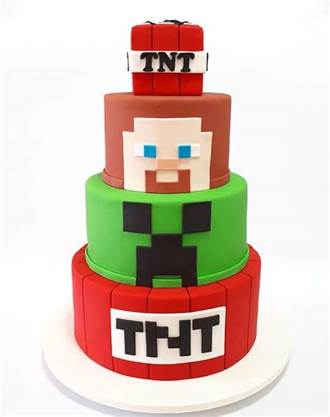 Three-Tier Minecraft TNT Cake - CakeIndulge PH