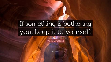 david strickland quote    bothering