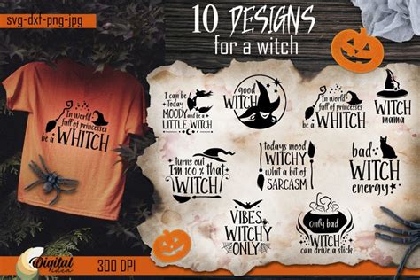 Witch Halloween Quotes Svg Bundle Vintage Halloween Bundle