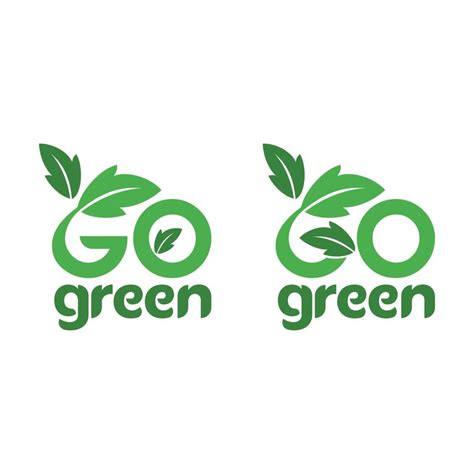 Modern Go Green Environment Logo Illustration In Isolated White ...