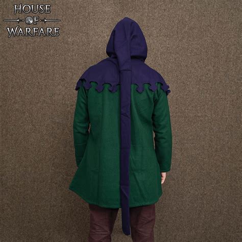 Wool Medieval Liripipe Hood - Blue - HW-701546BL - LARP Distribution