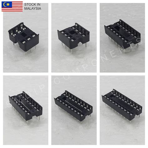 5PCS DIP IC Socket 6p 8p 14p 16p 18p 20p 24p 24p Wide 28p 28p Wide