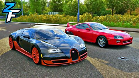 Bugatti Veyron Super Sport Vs 1600 HP Toyota Supra Mk4 Drag Race