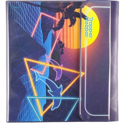 Mead Trapper Keeper Binder 1 Round Rings Dolphin Glow 12 X 1125