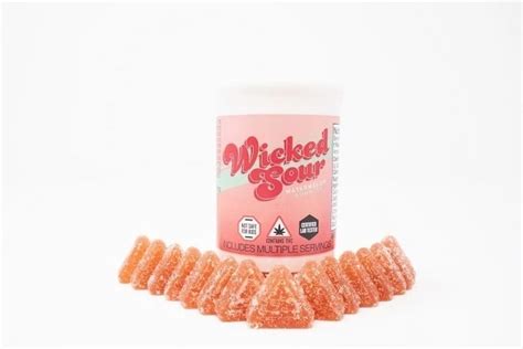 Wicked Sour Watermelon 10pk 250mg Sira Naturals Gummies Jane