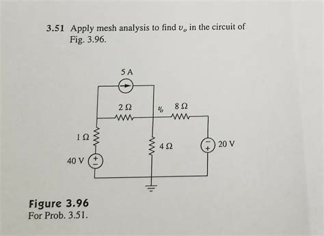 Solved 3 51 Apply Mesh Analysis To Find Vo In The Circuit Of Chegg