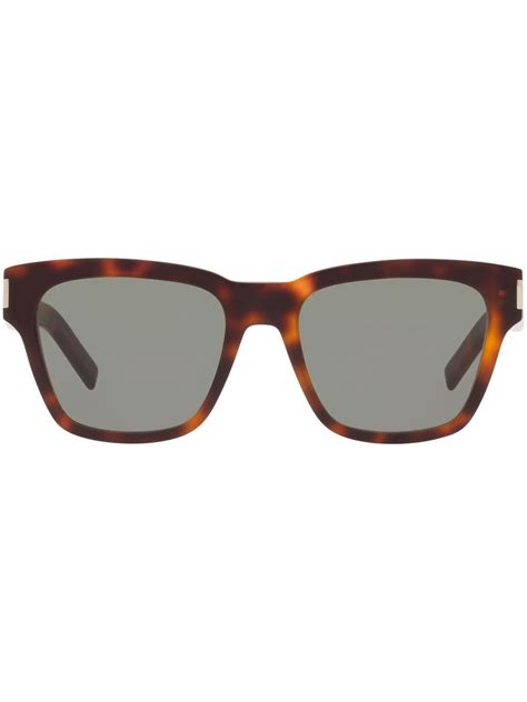 Saint Laurent Eyewear Sl 560 Tortoiseshell Square Sunglasses Brown