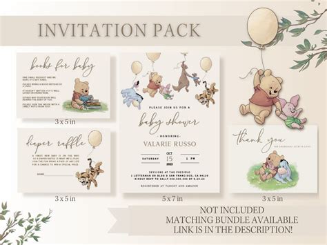 Winnie The Pooh Baby Shower Game Bundle Classic Gender Neutral Baby