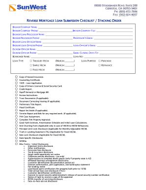 Fillable Online Reverse Mortgage Loan Submission Form V 3 0 Doc Fax