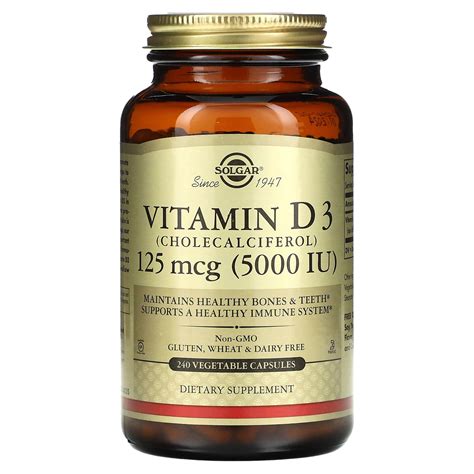 Solgar Vitamin D Cholecalciferol Iu Vegetable Capsules Ct