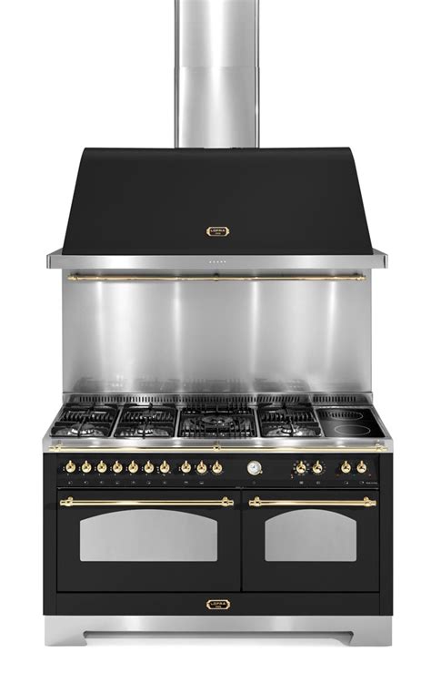 Piano De Cuisson Dolce Vita 150 Cm 2 Fours Noir Laiton Gaz