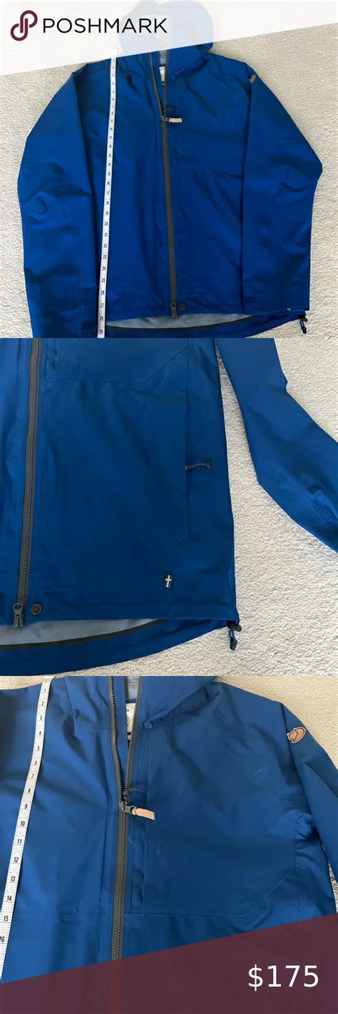 Fjallraven Mens Blue Raincoat Abidjan Eco Shell Jacket Blue