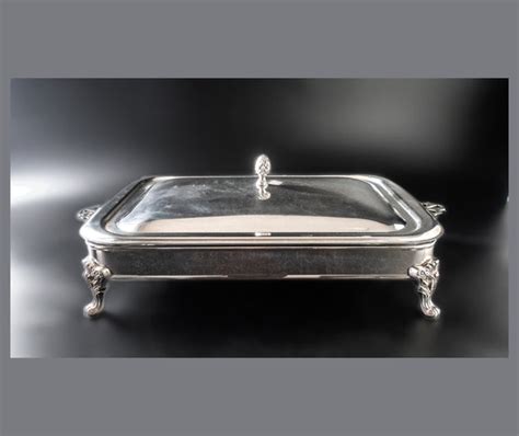 Reed And Barton Silver Plate Covered Dish With Glass Casserole 4 Quart