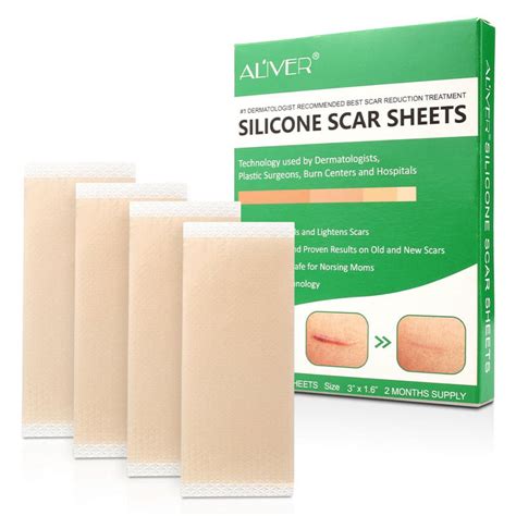 4 Pack Silicone Scar Sheets Strips Tape Keloid C Section Surgical Scars Removal