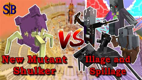 New Mutant Shulker 119 Vs Illage And Spillage Minecraft Mob Battle