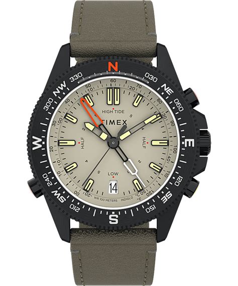 Expedition North Tide Temp Compass 43mm Eco Friendly Leather Strap