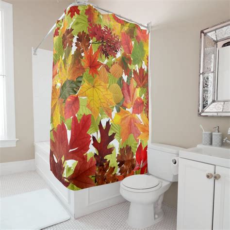 Autumn Fall Leaves Shower Curtain Zazzle In 2022 Custom Shower