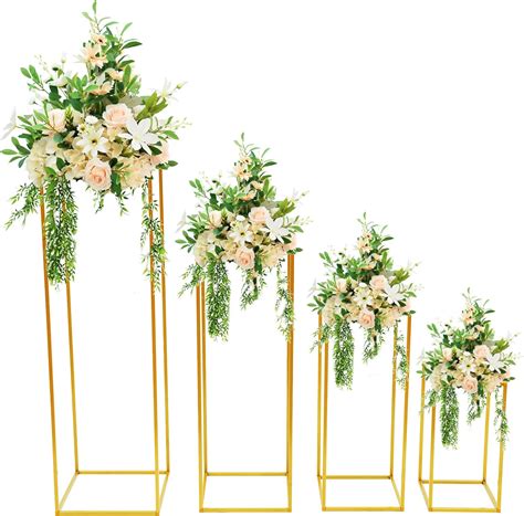 Fetcoi 4 Pcs Wedding Flower Stand Centerpieces For Floral