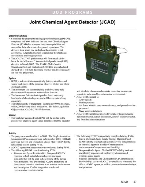 Joint Chemical Agent Detector (JCAD)