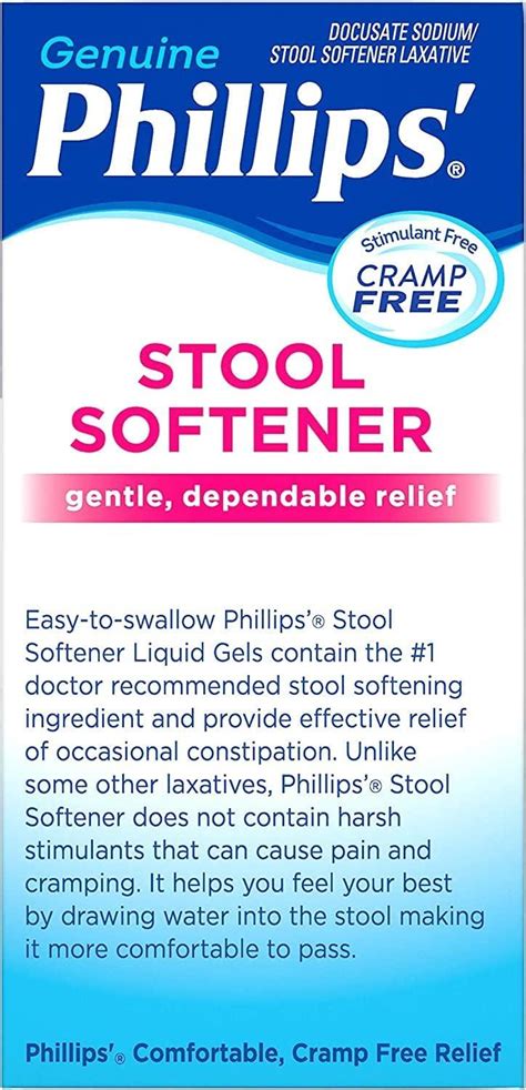 Phillips Stool Softener Liquid Gels 30 Liquid Gels Pack Of 5 30 Count