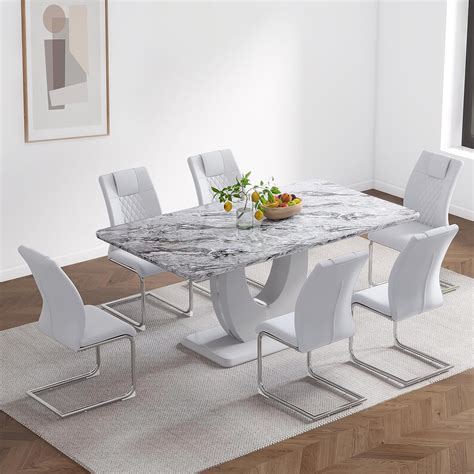 Amazon Tatub Dining Table Set For Faux Marble Dining