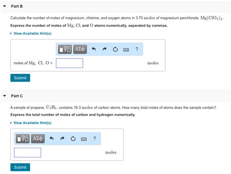 Oneclass Part B Calculate The Number Of Moles Of Magnesium Chlorine
