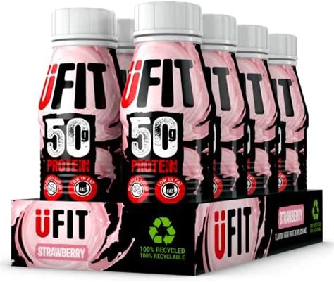 Ufit High 50g Protein Shake No Added Sugar Low In Fat Strawberry