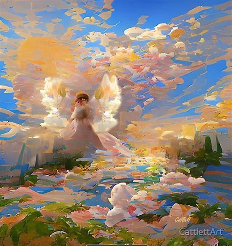 Painting Visions Of Heaven A Angel With Clouds As Wings Heaven