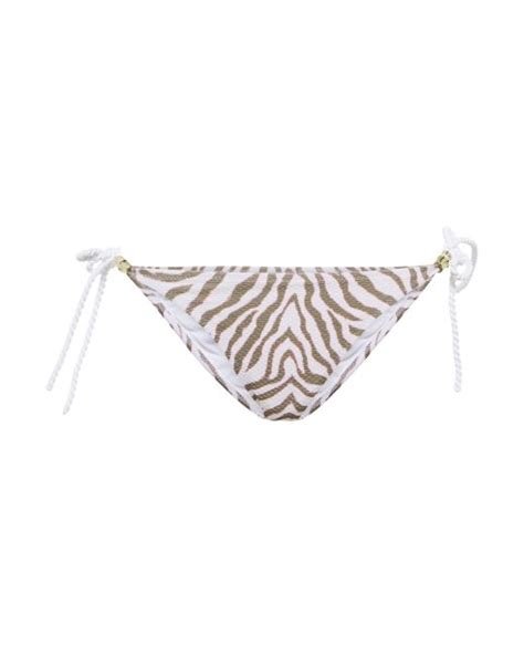 Heidi Klein St Tropez Zebra Print Bikini Bottoms In Beige Natural