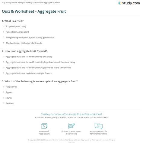 Quiz & Worksheet - Aggregate Fruit | Study.com