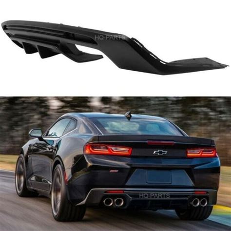 For Camaro Shark Fin Rear Bumper Diffuser Quad Exhaust Matte