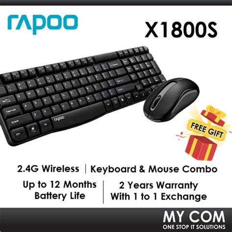 Rapoo X1800S 1000DPI 2 4G Wireless Connection Optical Mouse Keyboard